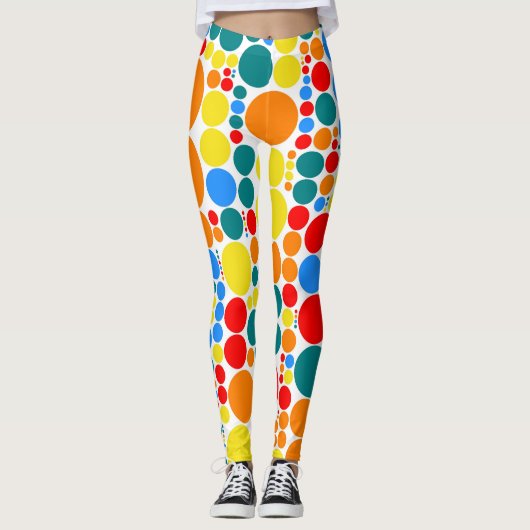 Leggings Motif Pois couleur rétro #20 (Devant)
