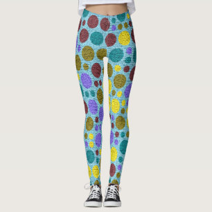 Leggings Motif Pois couleur rétro #3