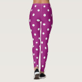 Leggings motif pois moderne blanc et violet (Dos)