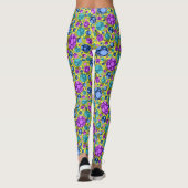 Leggings Motif Poka en bleu rose Turquoise - (Dos)
