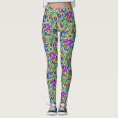 Leggings Motif Poka en bleu rose Turquoise - (Devant)
