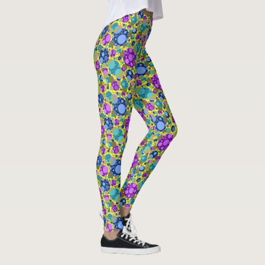 Leggings Motif Poka en bleu rose Turquoise - (Droite)