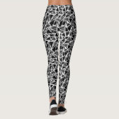 Leggings Motif polygonal noir et blanc (Dos)