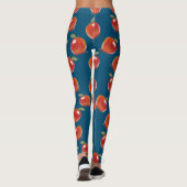Leggings Motif Pomme Rouge Sur Denim Blue (Dos)