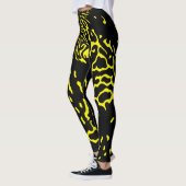 Leggings Motif Poster de animal Abstrait noir cool (Gauche)