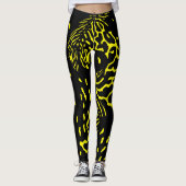 Leggings Motif Poster de animal Abstrait noir cool (Devant)