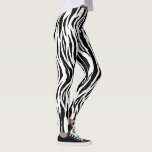 Leggings Motif Poster de animal de rayures de tigre blanc n<br><div class="desc">Ce design poster de animal présente un motif de rayures de tigre noir sur un arrière - plan blanc.</div>