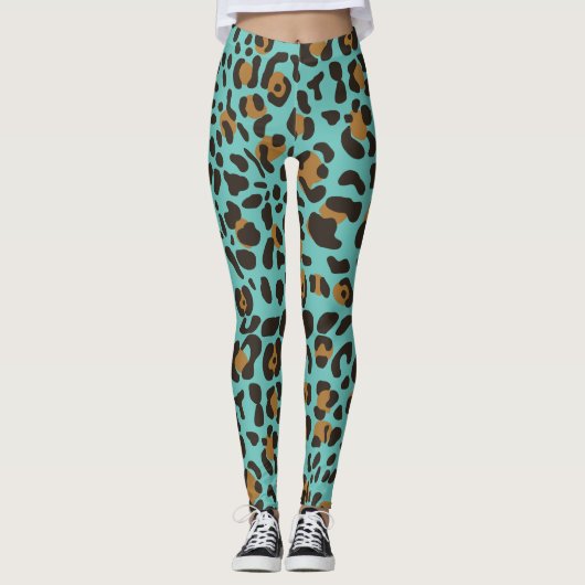 Leggings Motif Poster de animal Leopard Jaguar (Devant)