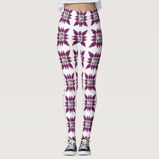 Leggings Motif pourpre (Devant)