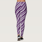 Leggings Motif pourpre et blanc moderne de rayure de (Dos)