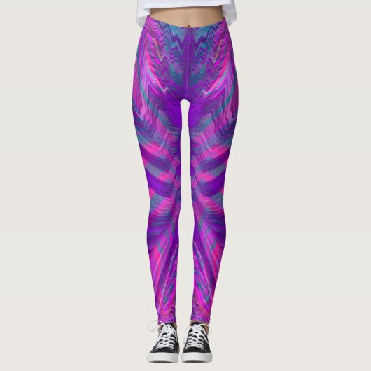 Leggings Motif psychédélique violet (Devant)