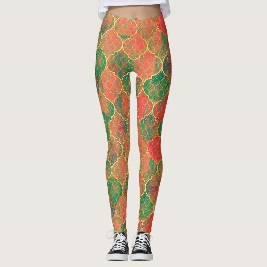 Leggings Motif Quatrefoil couleur aquarelle (Devant)