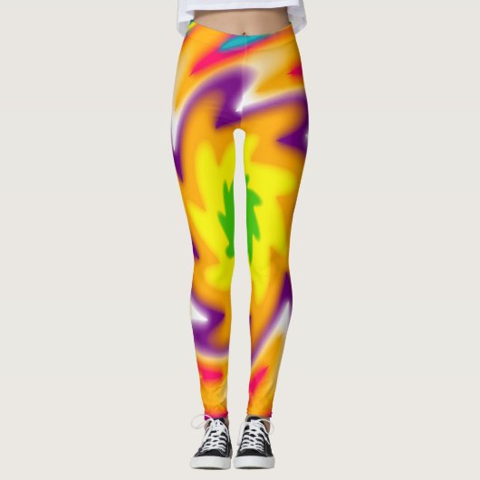 Leggings Motif radial coloré (Devant)