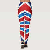 Leggings Motif radial rouge bleu blanc (Dos)
