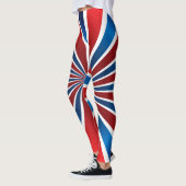 Leggings Motif radial rouge bleu blanc (Gauche)