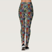 Leggings Motif Rainbow Geometry Pinwheel sur noir (Dos)