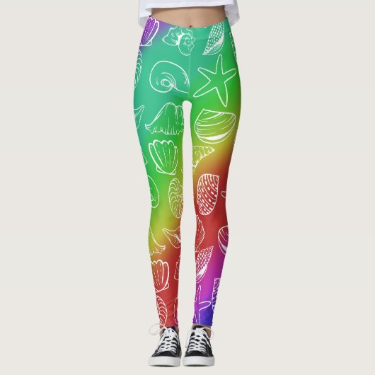 Leggings Motif Rainbow Shellfish (Devant)