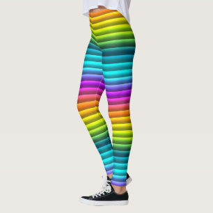 Leggings Motif Rainbow Stripes aux couleurs modernes