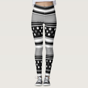 Leggings Motif rayé horizontal avec des étoiles