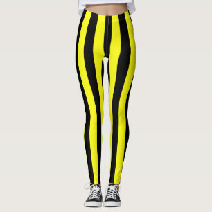Leggings Motif rayé jaune et noir Coloured
