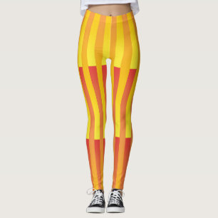 Leggings Motif rayé jaune orange