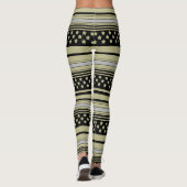 Leggings Motif rayé olive avec étoiles (Dos)