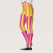 Leggings Motif rayé orange jaune rose (Gauche)