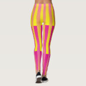 Leggings Motif rayé rose jaune orange (Dos)