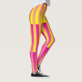 Leggings Motif rayé rose jaune orange (Droite)