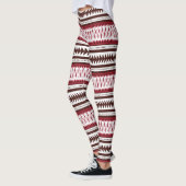 Leggings motif rayé rouge et blanc (Gauche)