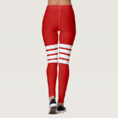 Leggings Motif rayé rouge rétro (Dos)
