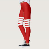 Leggings Motif rayé rouge rétro (Gauche)