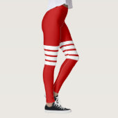 Leggings Motif rayé rouge rétro (Droite)