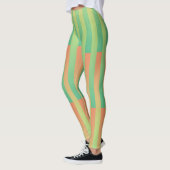 Leggings Motif rayé vert orange (Gauche)