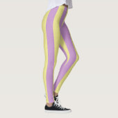 Leggings Motif rayé violet et jaune (Droite)