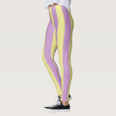 Leggings Motif rayé violet et jaune (Gauche)