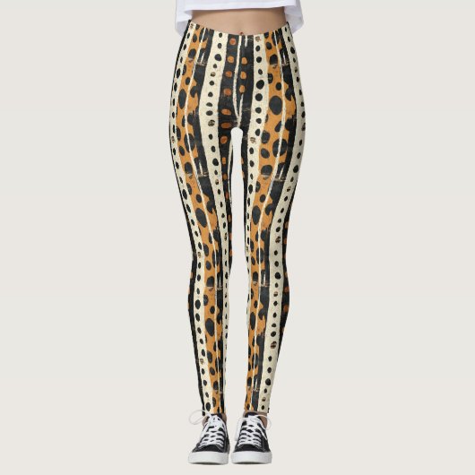 Leggings Motif rayure rustique du Sud-Ouest (3) (Devant)