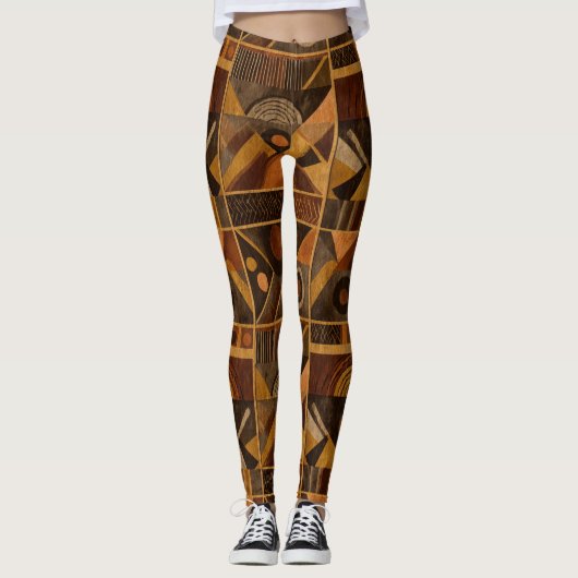 Leggings Motif rayure rustique du Sud-Ouest (4) (Devant)