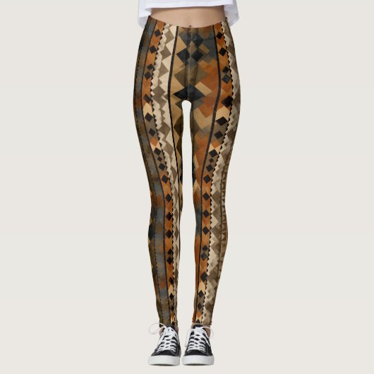 Leggings Motif rayure rustique sud-ouest (6) (Devant)