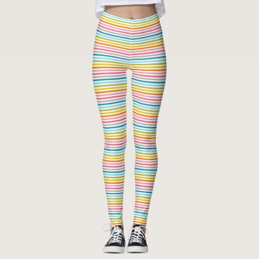 Leggings Motif Rayures Colorées (Devant)