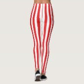 Leggings Motif rayures verticales rouges et blanches classi (Dos)
