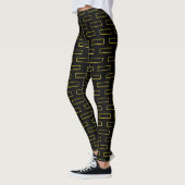 Leggings Motif Rectangle Jaune de Mode (Gauche)