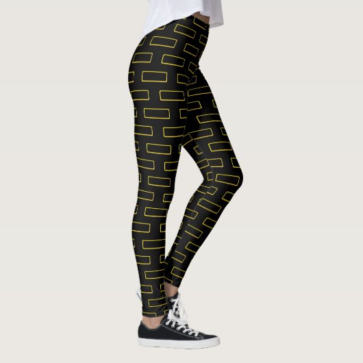 Leggings Motif Rectangle Jaune Mode (Droite)