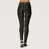 Leggings Motif Rectangle Jaune Mode (Dos)