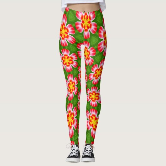 Leggings Motif Red Lilies (Devant)