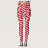 Leggings Motif répétitif avec 2 Coeurs en papier rouge (Devant)