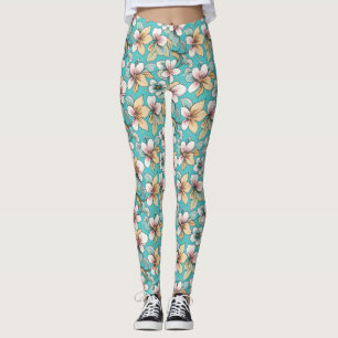 Leggings Motif répétitif sur le thème des fleurs