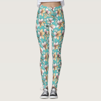 Leggings Motif répétitif sur le thème des fleurs