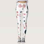Leggings Motif Rétro à Points Modernité du Milieu de Siècle (Devant)