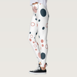 Leggings Motif Rétro à Points Modernité du Milieu de Siècle